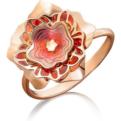 

Кольцо из красного золота р. 19 PLATINA jewelry 01-5001-00-000-1110-48, эмаль, 01-5001-00-000-1110-48