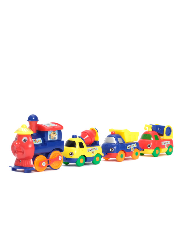 Машинка Serinity Toys коллекционная паровозик с вагонами на батарейках 18008E форма паровозик ромашка с 2 вагонами детский сад
