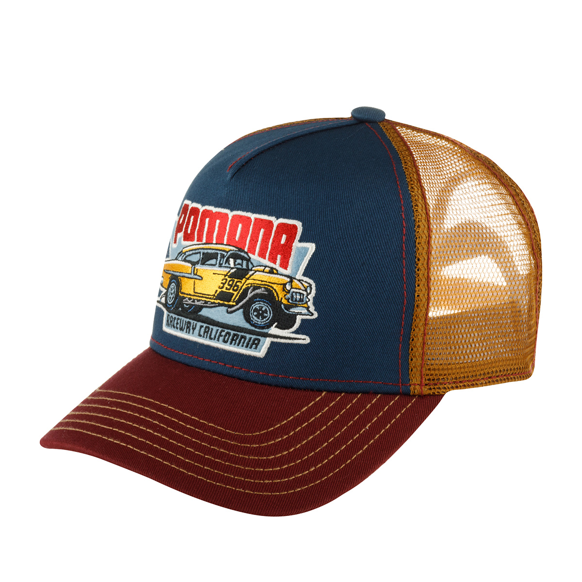 Бейсболка унисекс FWS 7761166 TRUCKER CAP POMONA RACEWAY бордовая/синяя, one size