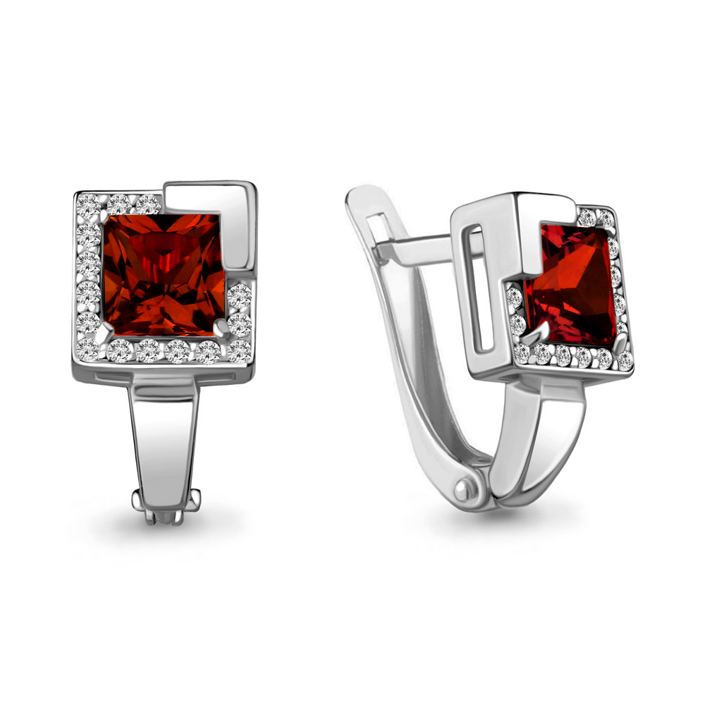 

Серьги из серебра с гранатом Aquamarine 4736903А_925_р, 4736903А_925_р