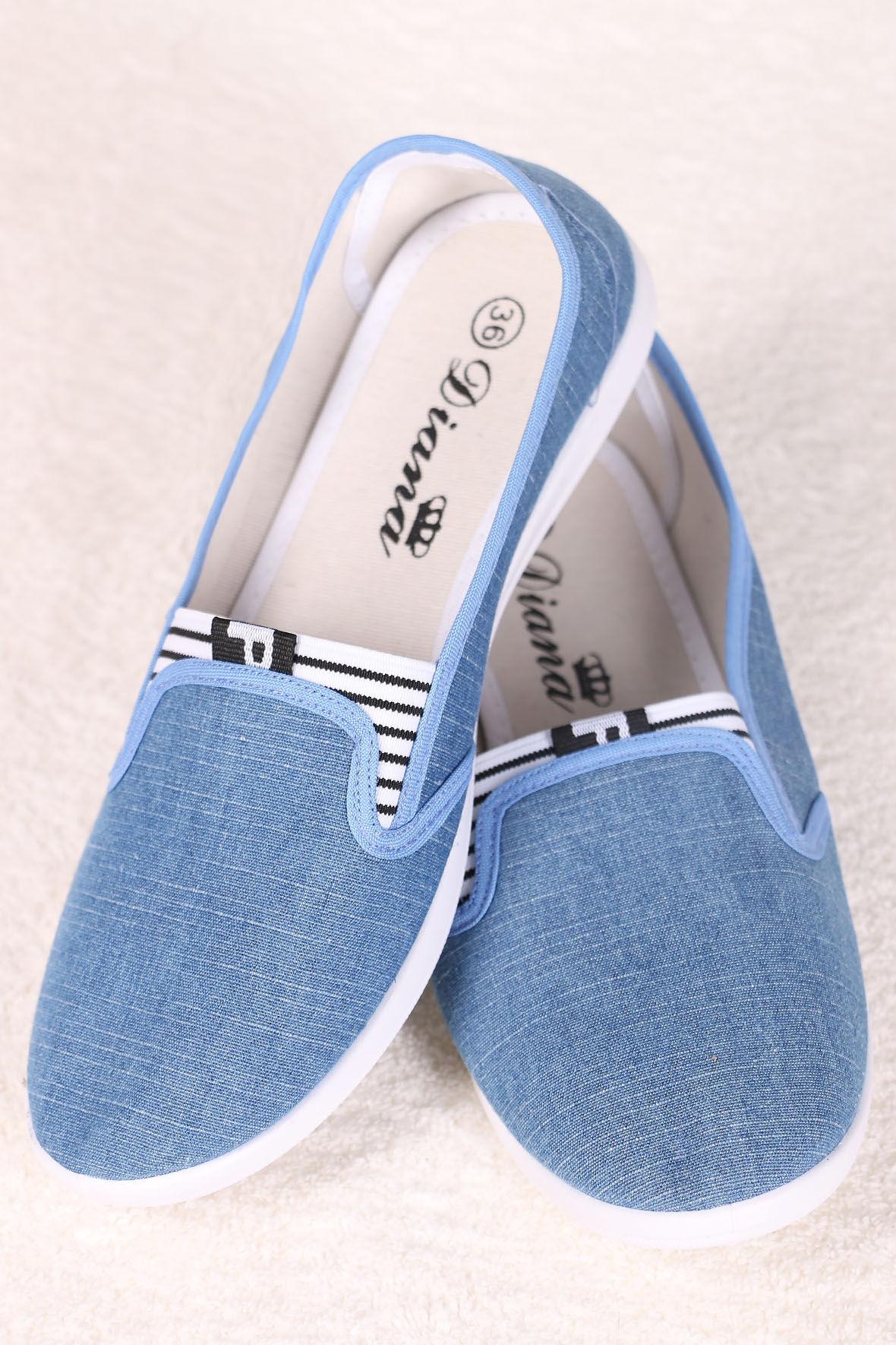 

Слипоны женские AlmondShop ТП-51 G-11 голубой 38 RU, ТП-51 G-11