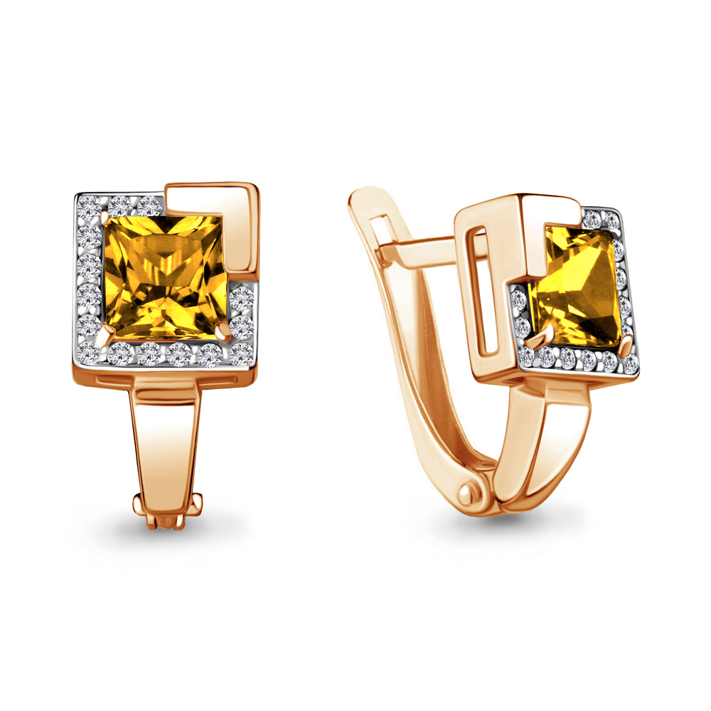 

Серьги из серебра с фианитом Aquamarine 4736906А_925_з, 4736906А_925_з