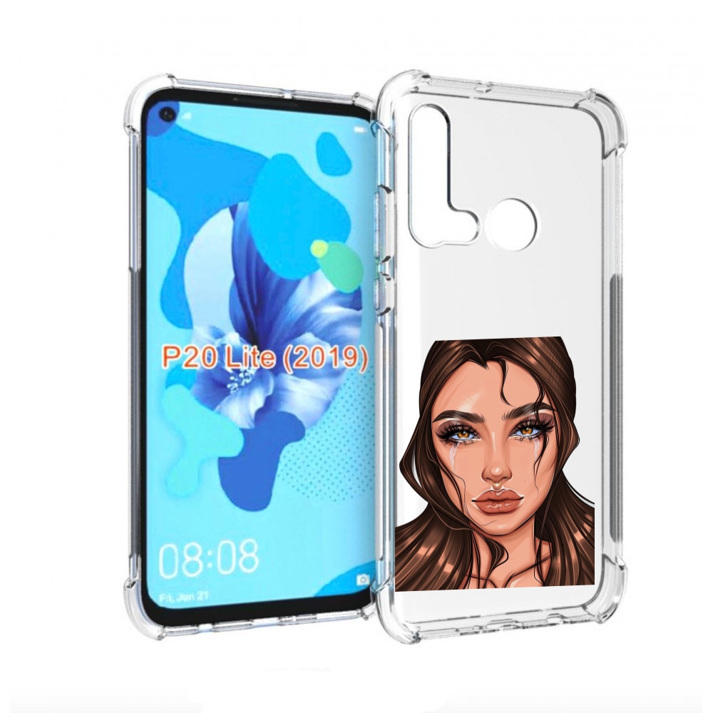 

Чехол бампер MyPads плачущая-девушка женский для Huawei P20 Lite, Прозрачный, Tocco