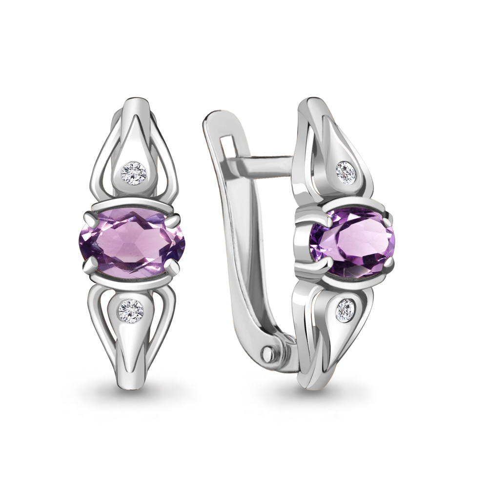 

Серьги из серебра с аметистом Aquamarine 4737104А_925_р, 4737104А_925_р