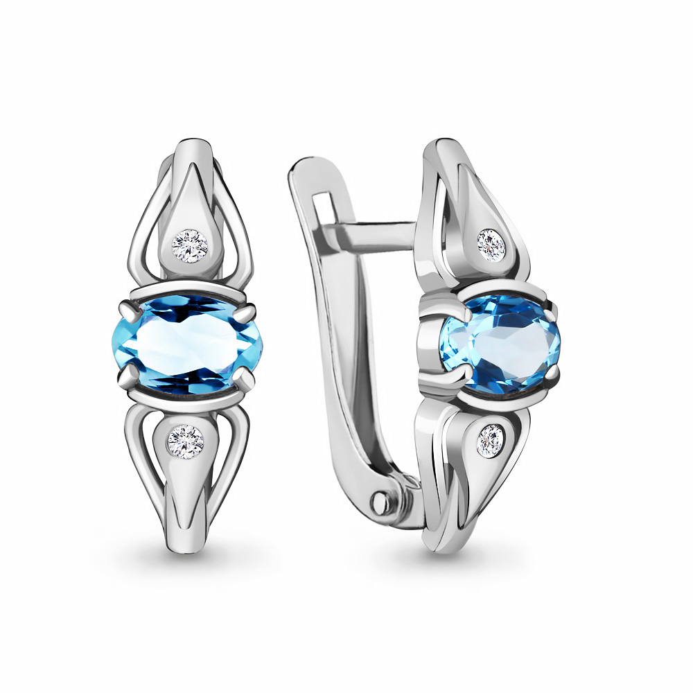 

Серьги из серебра с топазом Aquamarine 4737105А_925_р, 4737105А_925_р