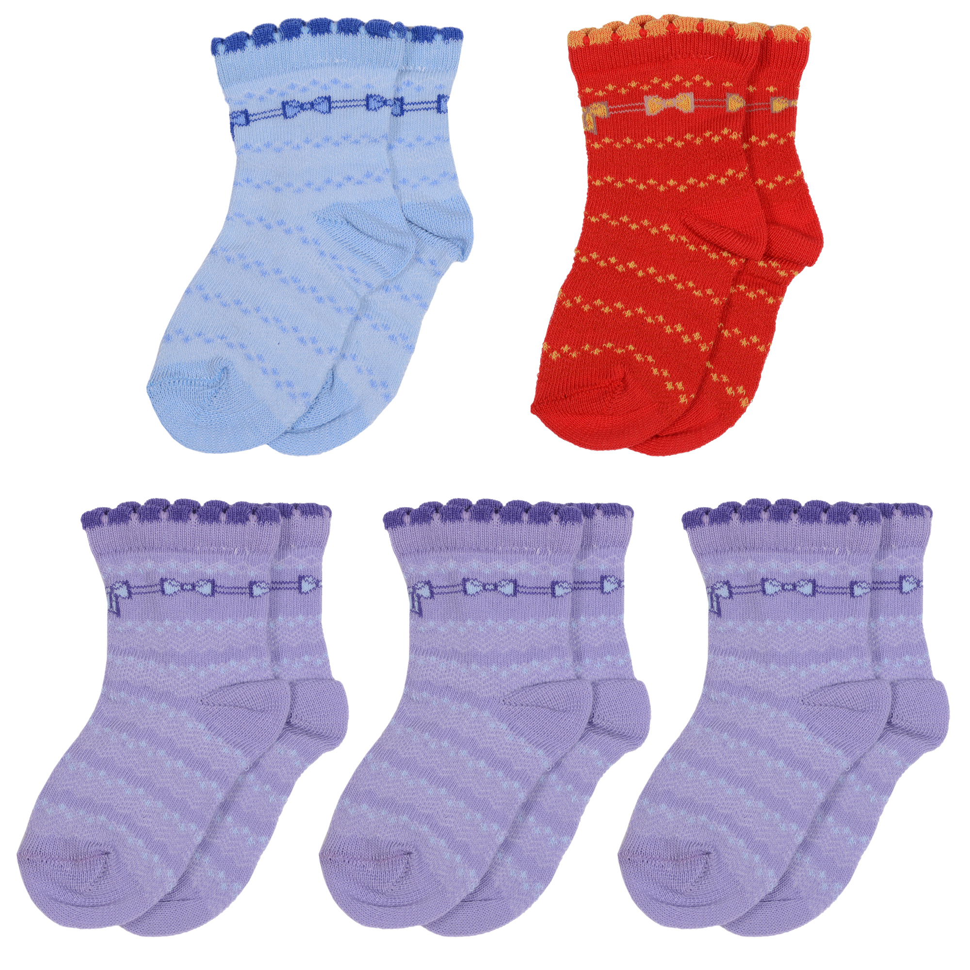 

Носки детские LorenzLine 5-Л23 цв. голубой; красный; фиолетовый р. 10-12, 5-Л23