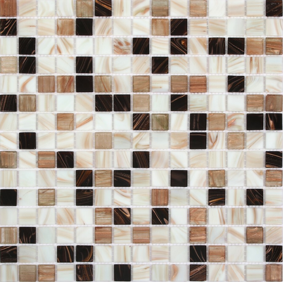 фото Плитка мозаика globalgres lar001 стекломасса 32,7 х 32,7 см бежевый-коричневый микс