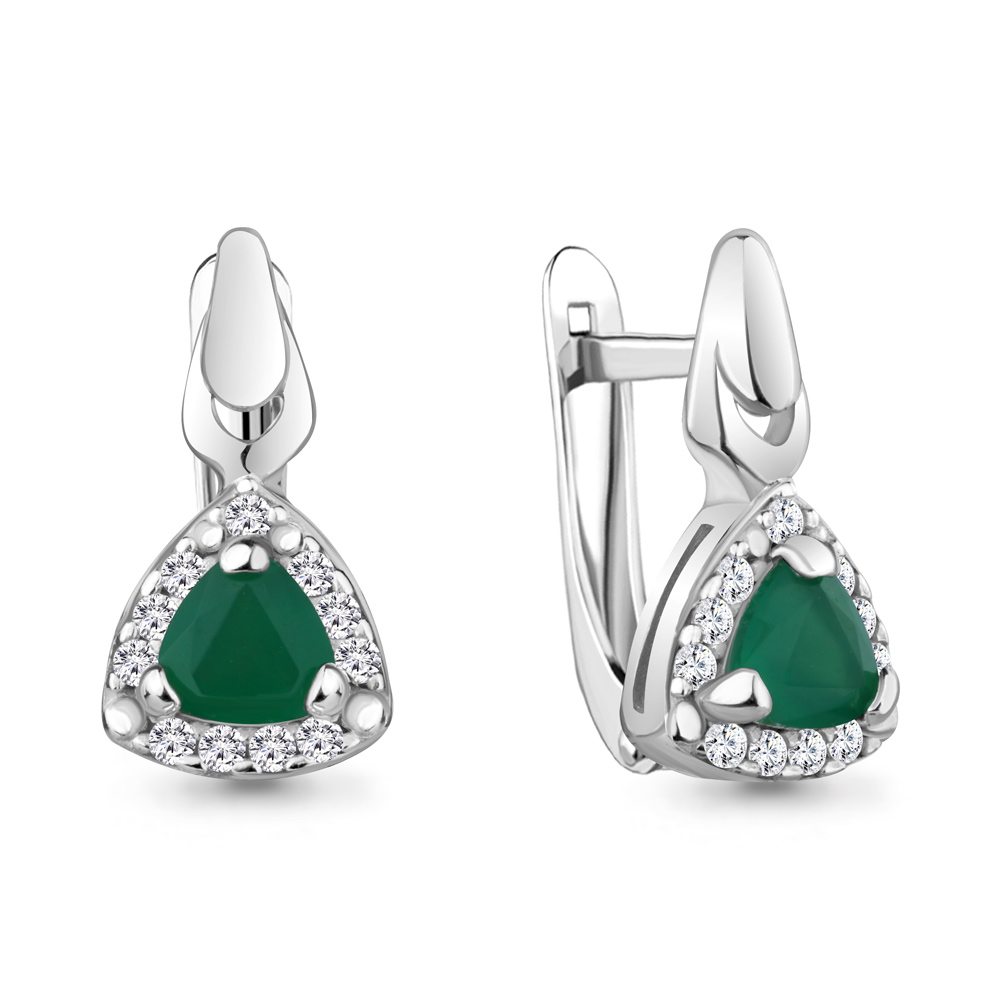 

Серьги из серебра с агатом Aquamarine 4737309А_925_р, 4737309А_925_р