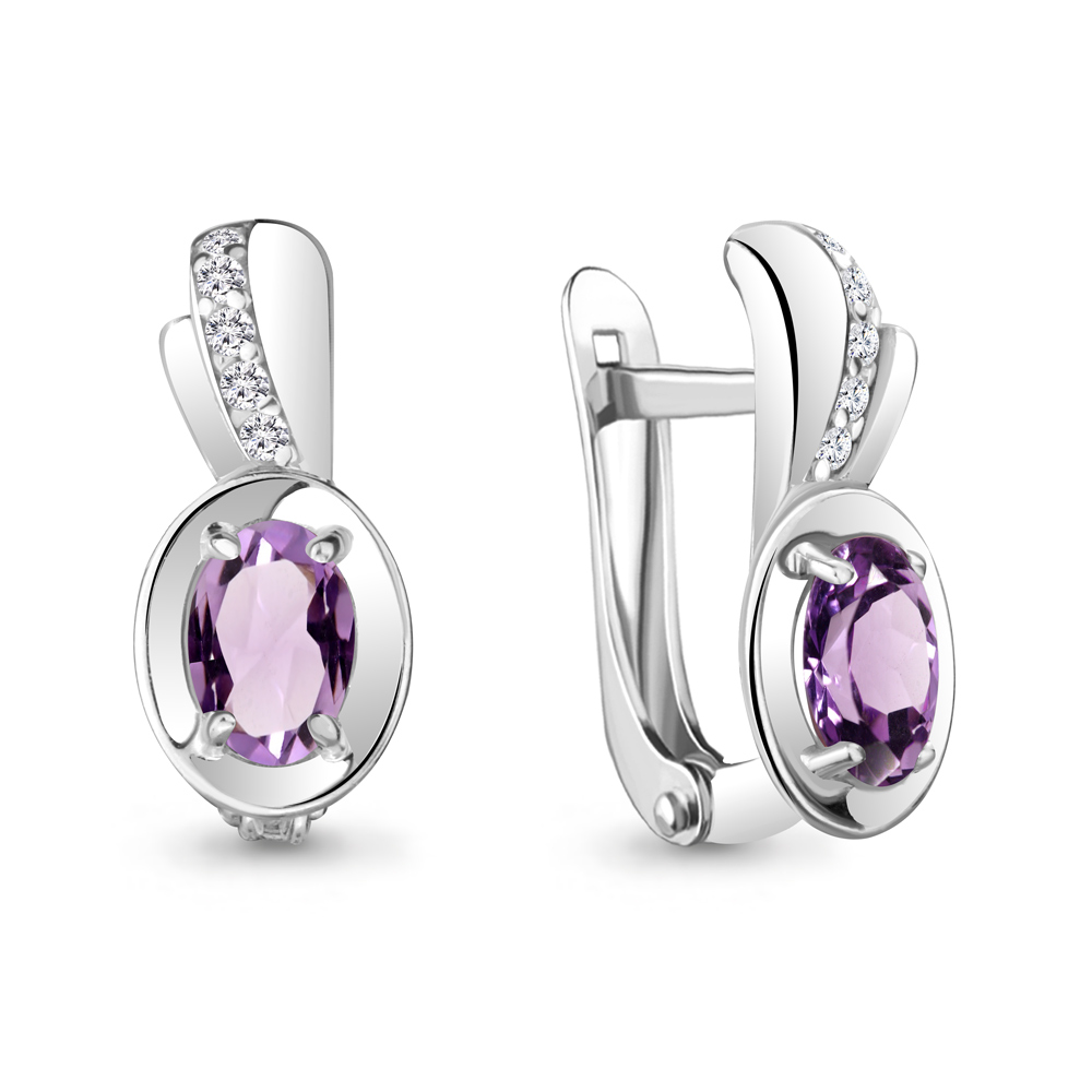 

Серьги из серебра с аметистом Aquamarine 4737404А_925_р, 4737404А_925_р