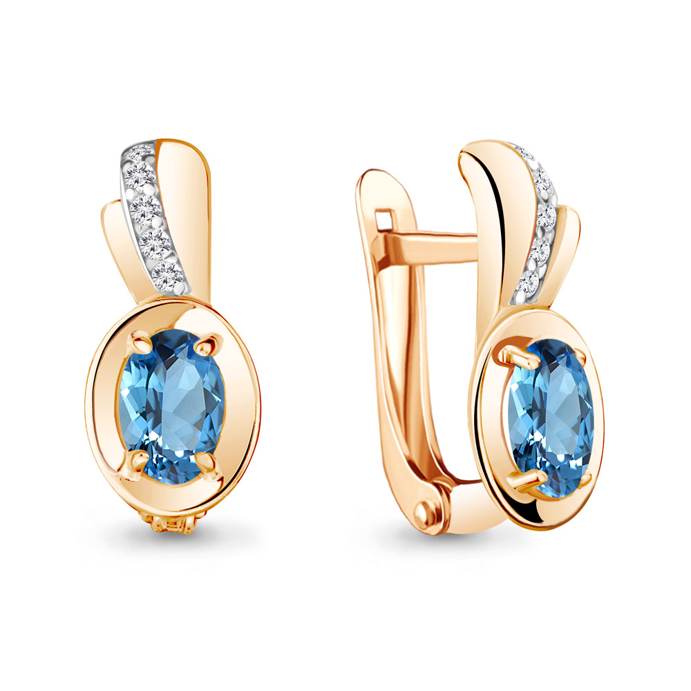 

Серьги из серебра с топазом Aquamarine 4737405А_925_з, 4737405А_925_з