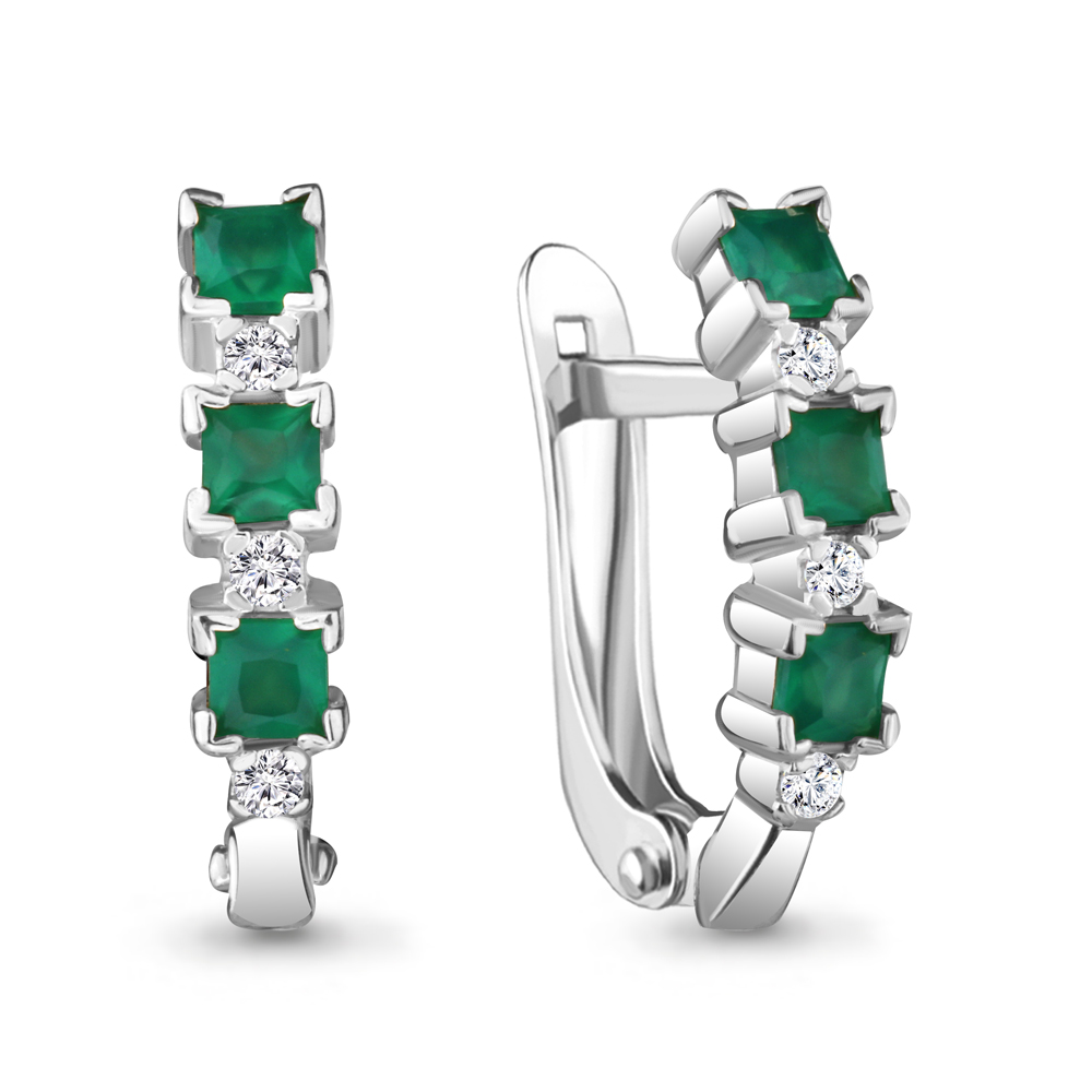 

Серьги из серебра с агатом Aquamarine 4737509А_925_р, 4737509А_925_р