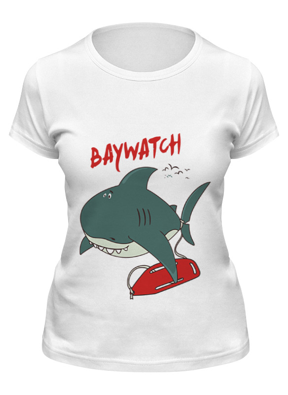 

Футболка женская Printio Акула (baywatch) белая XL, Белый, Акула (baywatch)