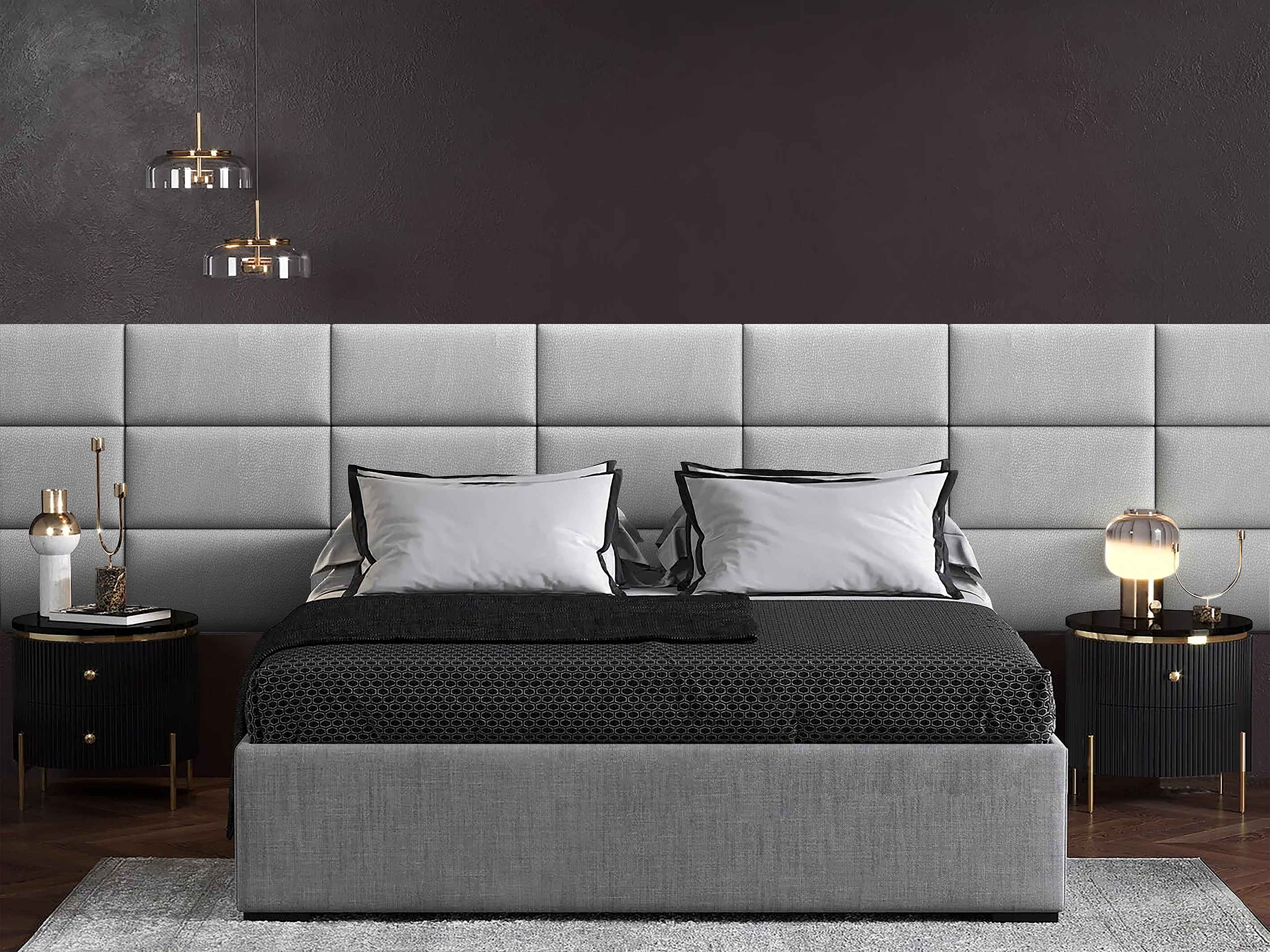 фото Панель кровати eco leather silver 30х60 см 1 шт. tartilla