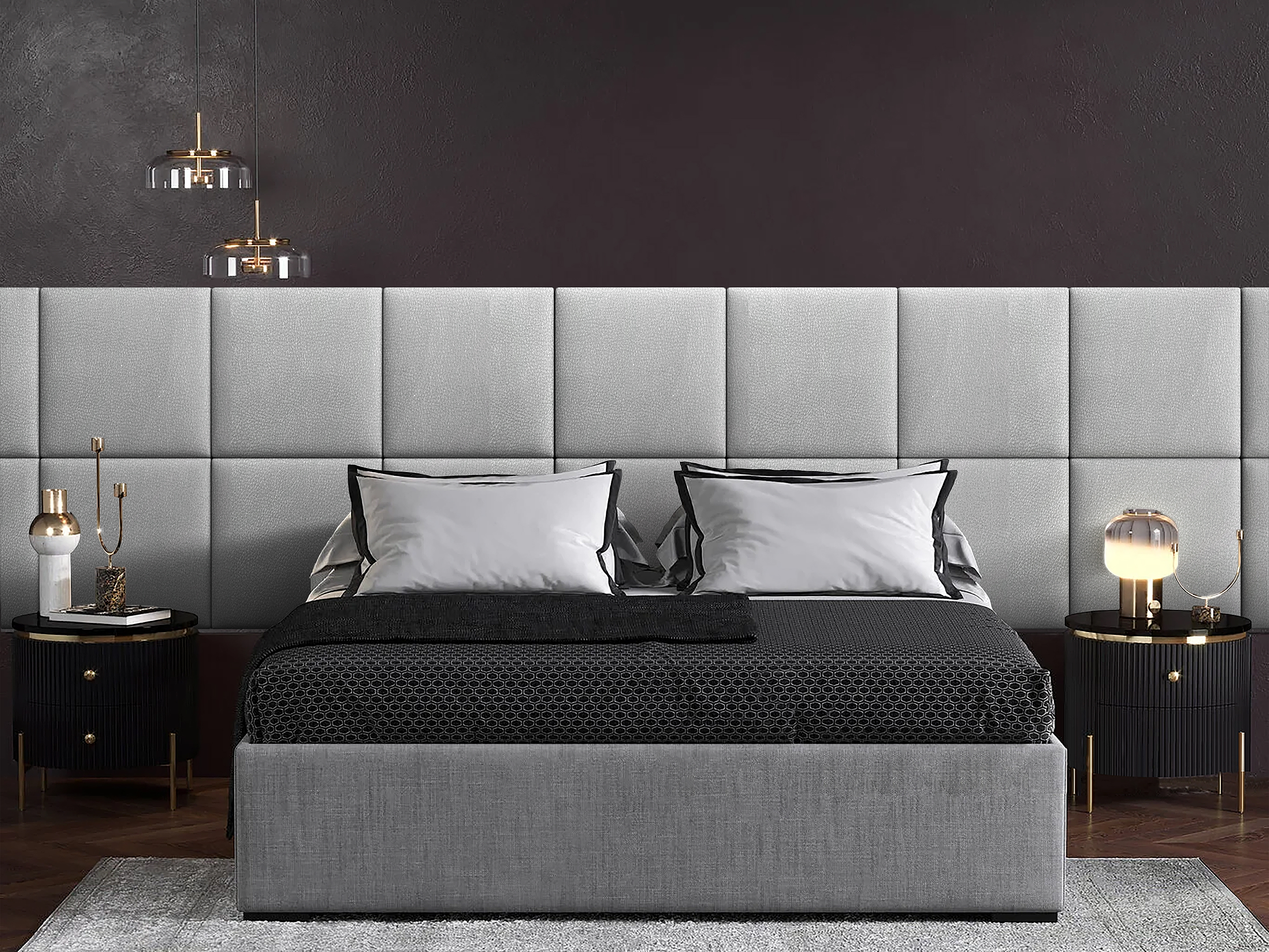 

Панель кровати Eco Leather Silver 50х50 см 2 шт., Серебристый