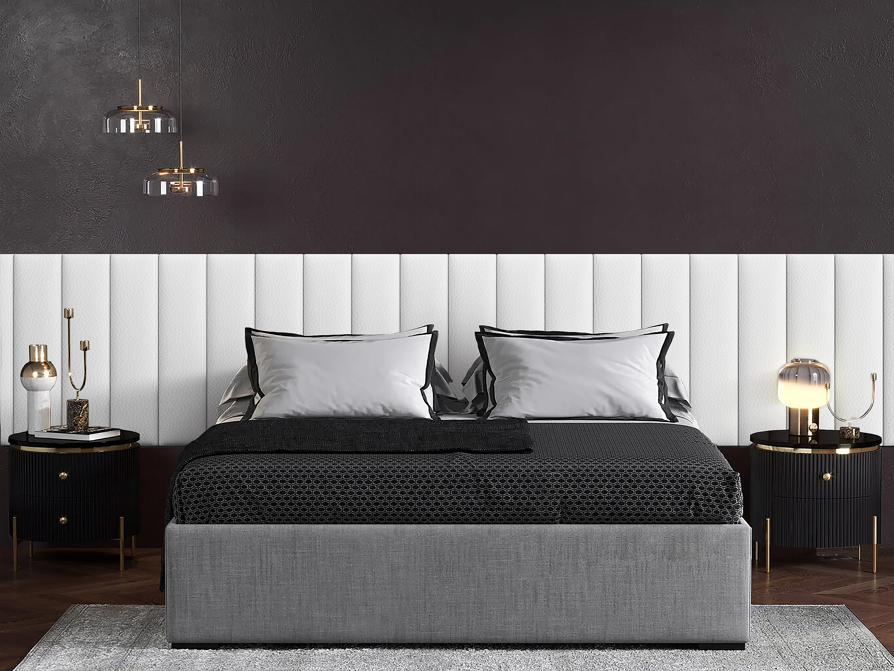

Панель кровати Eco Leather White 20х80 см 4 шт., Белый