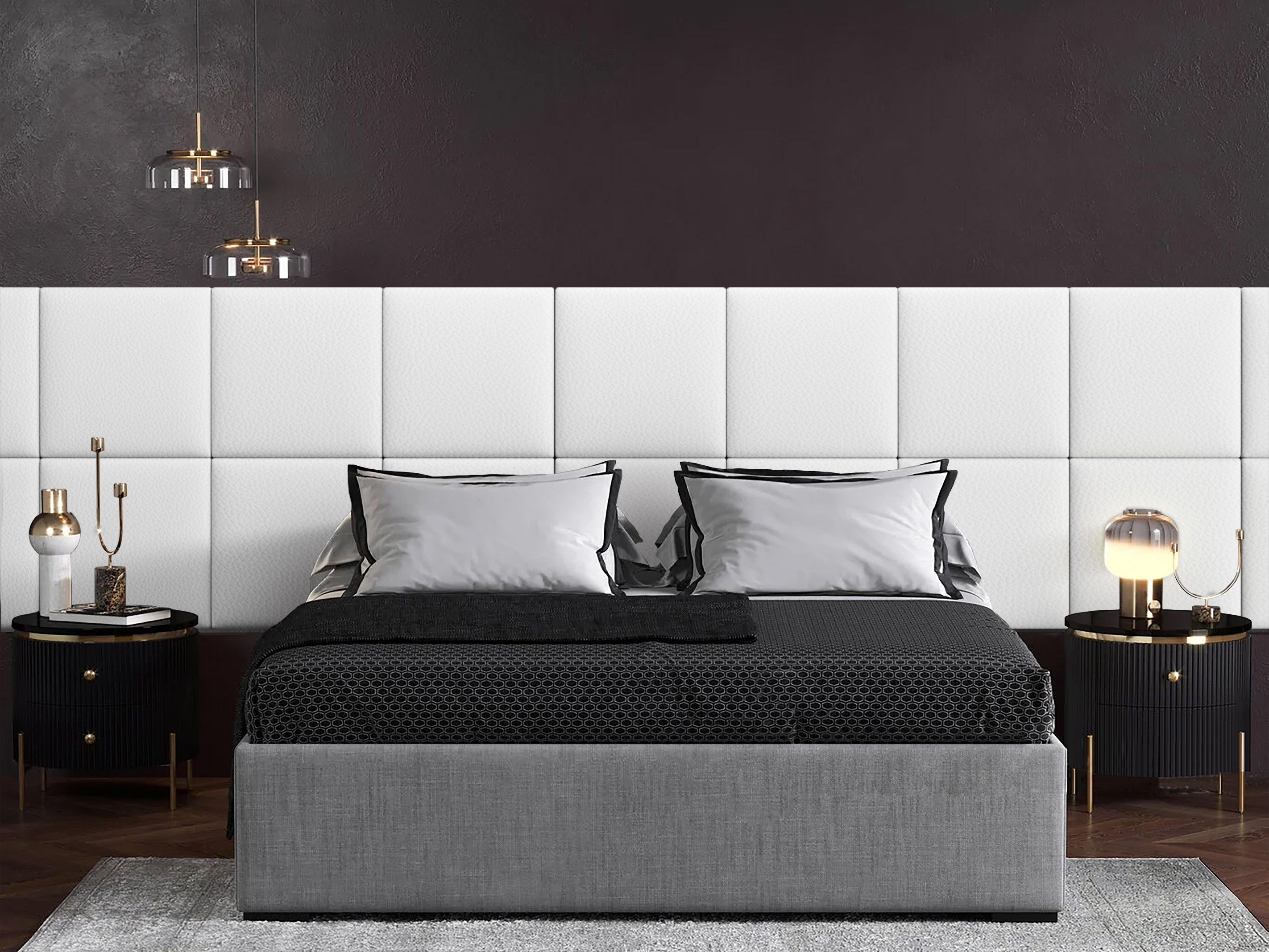 

Панель кровати Eco Leather White 50х50 см 2 шт., Белый