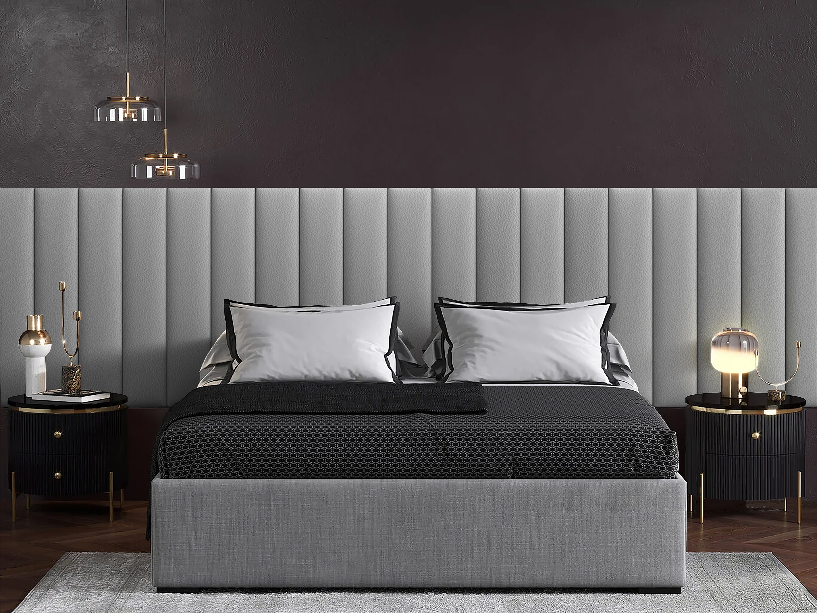 

Панель кровати Eco Leather Grey 20х100 см 1 шт., Серый