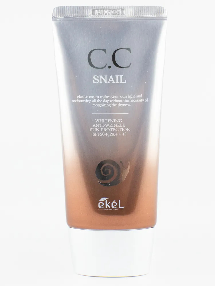 Крем Ekel Snail CC Cream SPF 50+ с муцином улитки, 50 мл солнцезащитный крем ekel с улиточным муцином spf 50 pa 70 мл