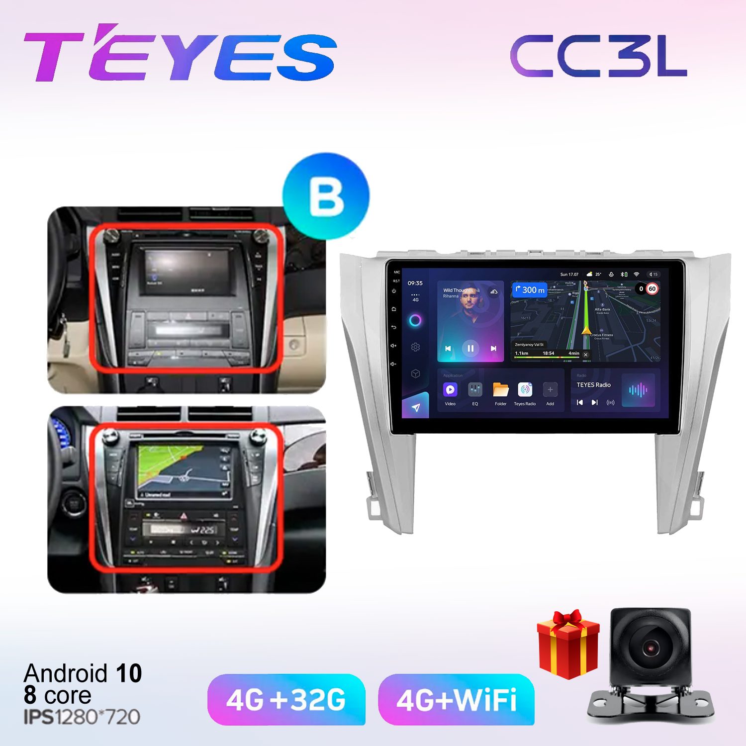 

Автомобильная магнитола Teyes cc3L7030111 штатная в штатное место, CC3L