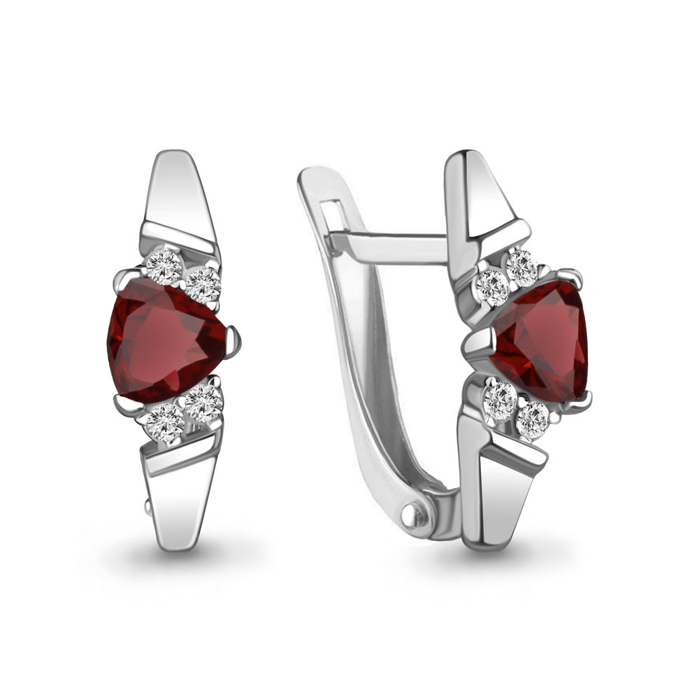 

Серьги из серебра с гранатом Aquamarine 4737803А_925_р, 4737803А_925_р