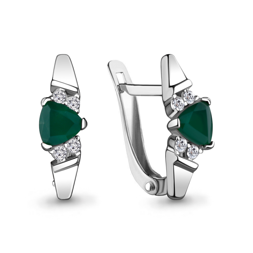 

Серьги из серебра с агатом Aquamarine 4737809А_925_р, 4737809А_925_р