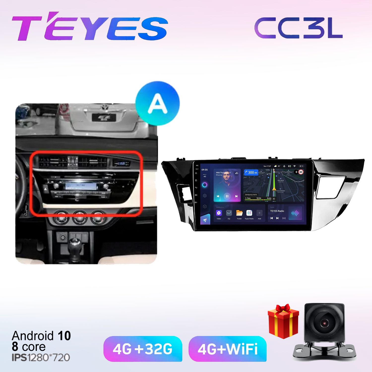 

Автомобильная магнитола Teyes cc3L703041 штатная в штатное место, CC3L