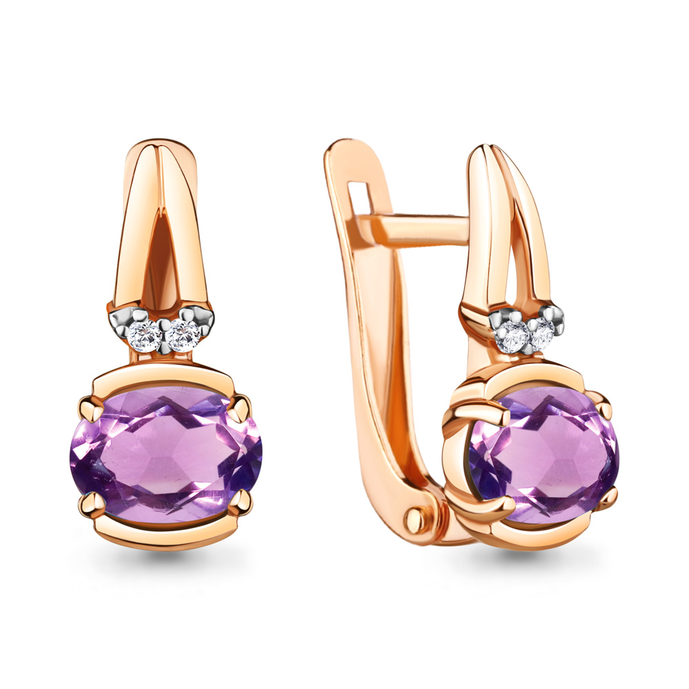 

Серьги из серебра с аметистом Aquamarine 4737904А_925_з, 4737904А_925_з