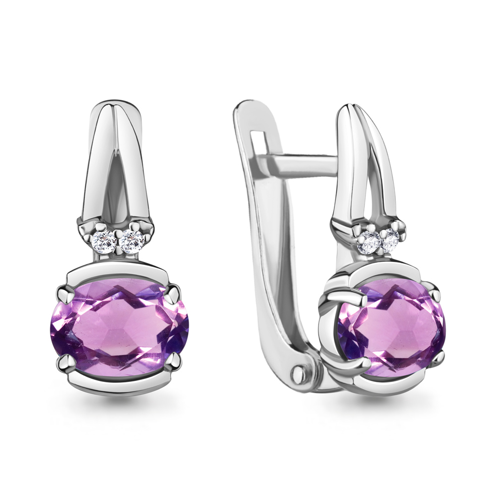 

Серьги из серебра с аметистом Aquamarine 4737904А_925_р, 4737904А_925_р