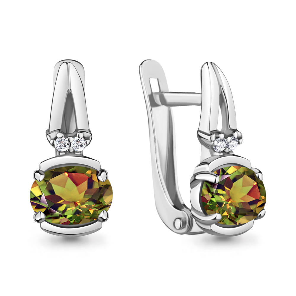 

Серьги из серебра с фианитом Aquamarine 4737919А_925_р, 4737919А_925_р
