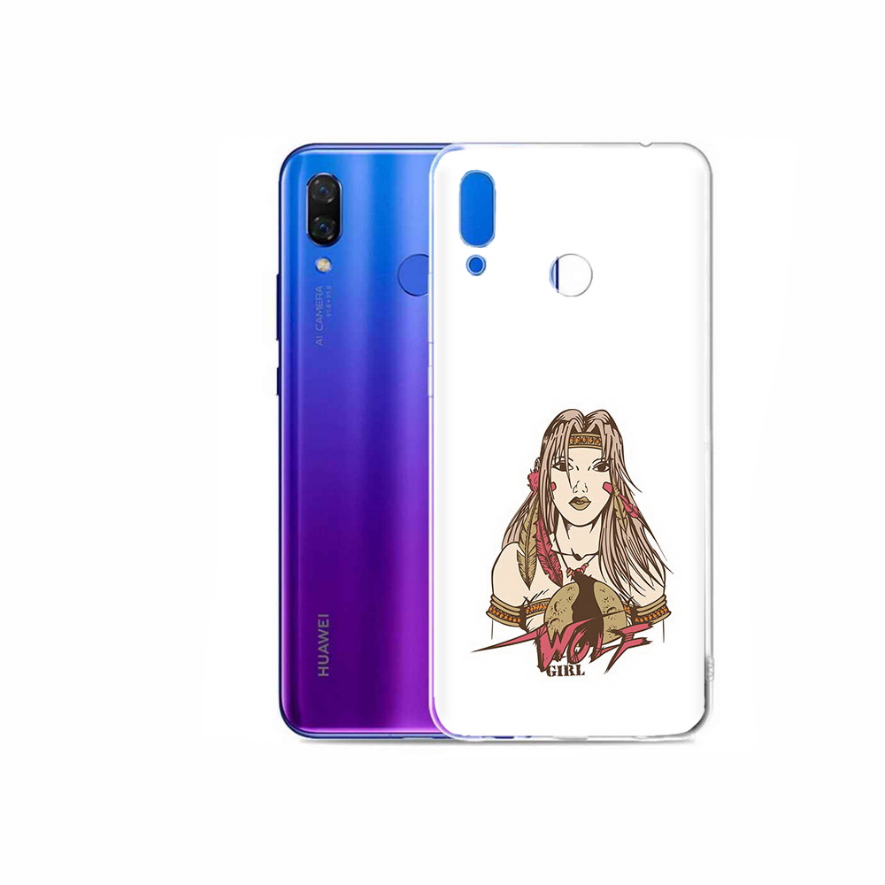 Чехол MyPads Tocco для Honor Play девушка волк