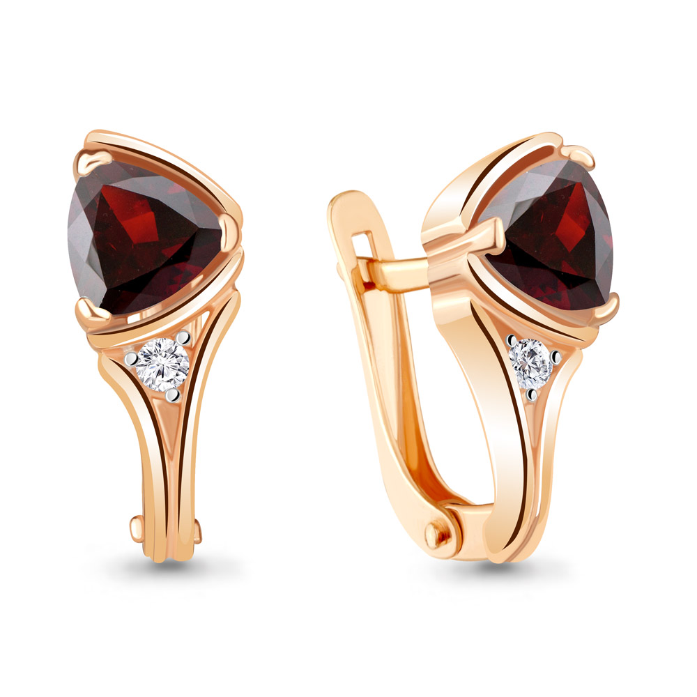 

Серьги из серебра с гранатом Aquamarine 4738003А_925_з, 4738003А_925_з