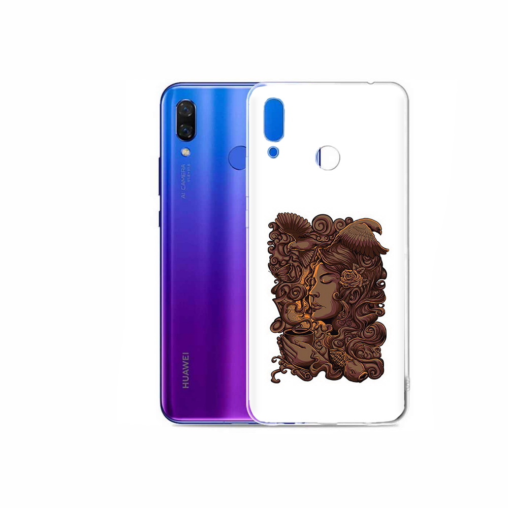 

Чехол MyPads Tocco для Honor Play девушка с длинными волосами абстракция, Прозрачный, Tocco