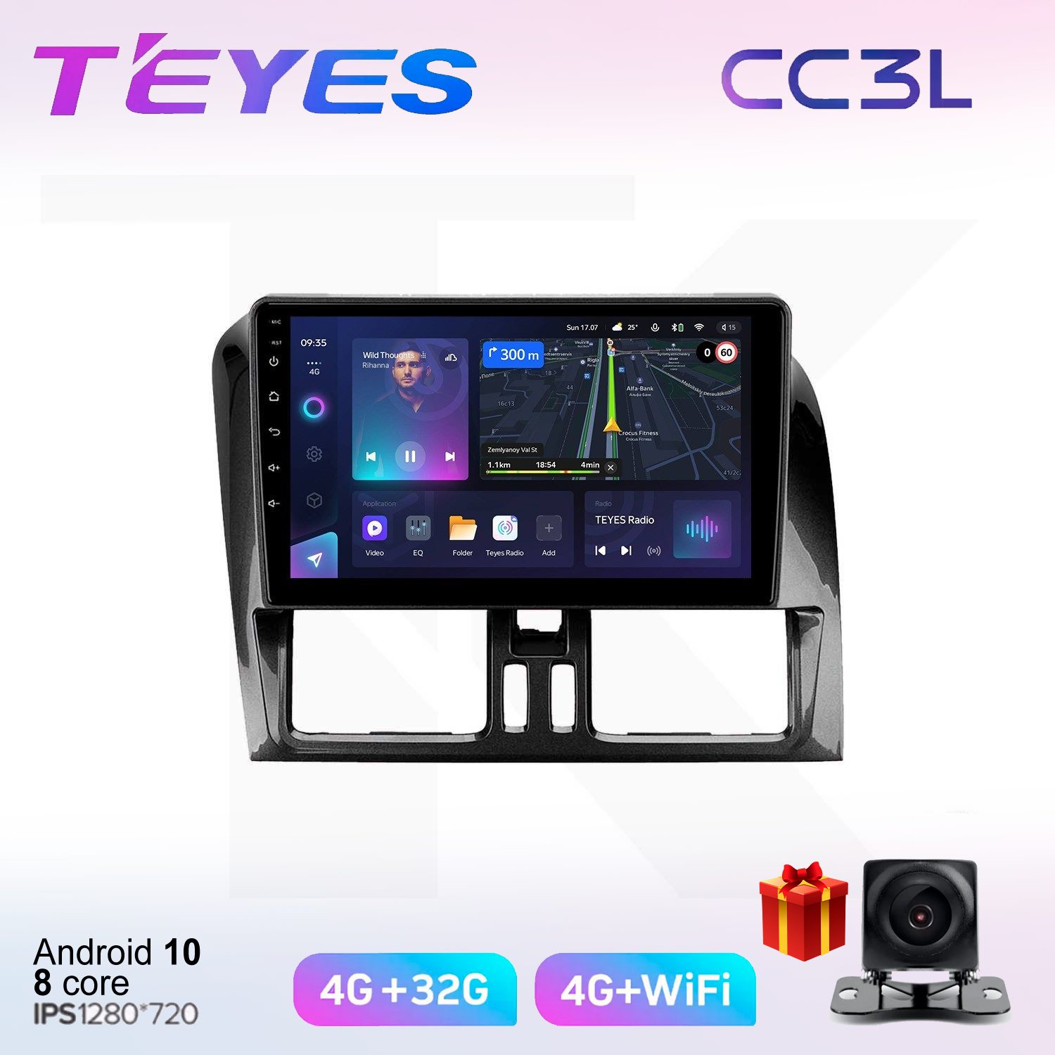 

Автомобильная магнитола Teyes cc3L703400 штатная в штатное место, CC3L