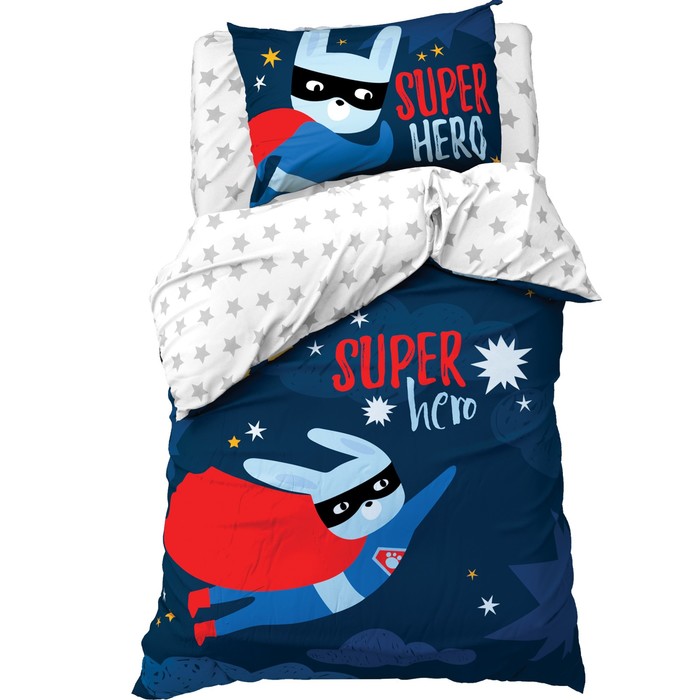 

Постельное бельё «Этель» 1.5 сп Super hero 143x215 см, 150x214 см, 50x70 см -1 шт,100% хл,