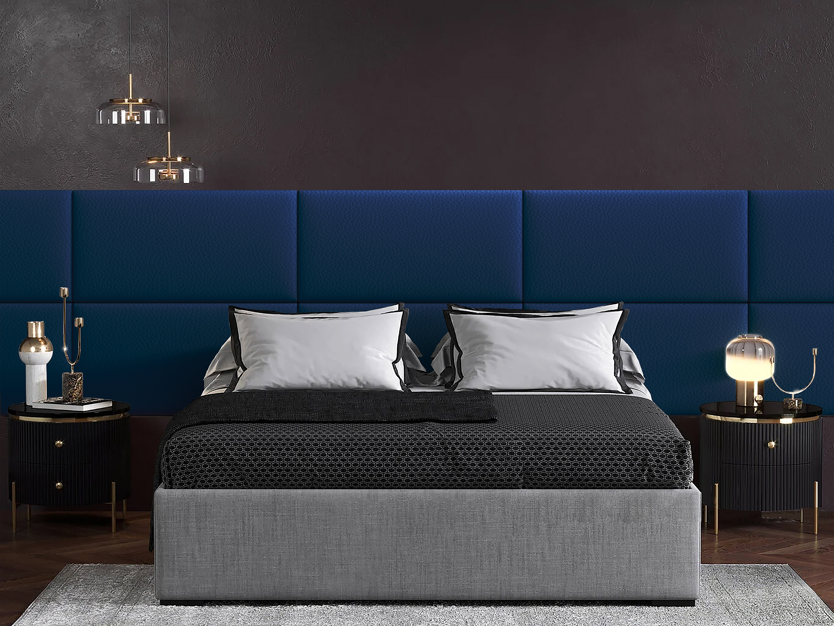 

Панель кровати Eco Leather Blue 50х100 см 1 шт., Синий