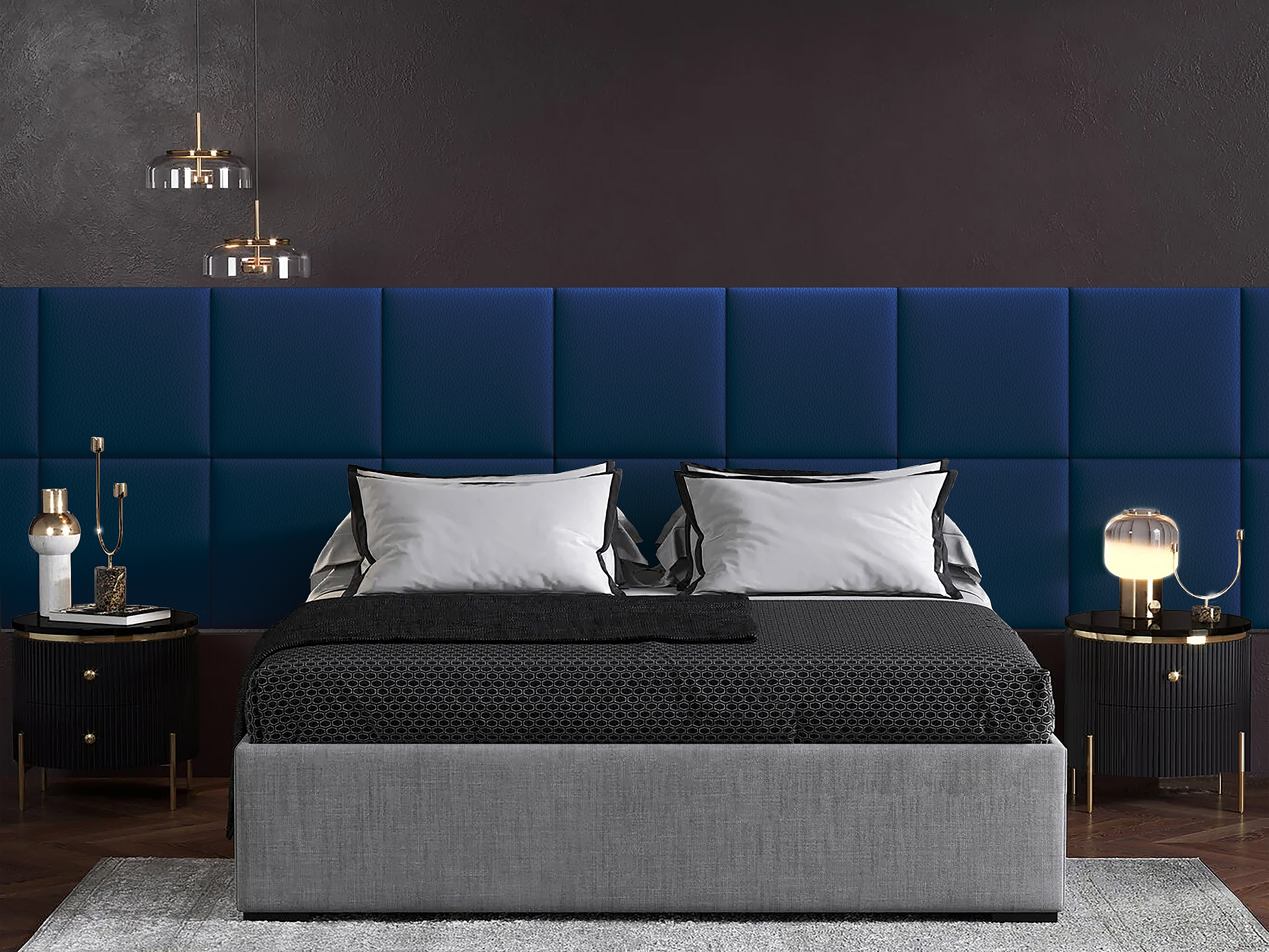 

Панель кровати Eco Leather Blue 50х50 см 2 шт., Синий