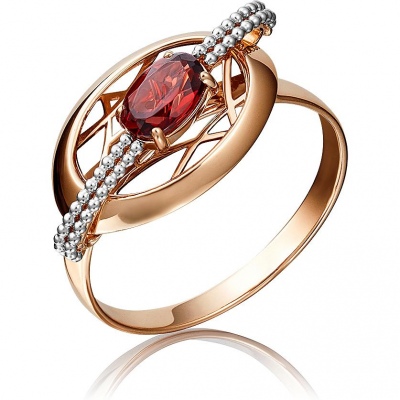 

Кольцо из красного золота р. 18 PLATINA jewelry 01-5141-01-204-1110-57, гранат, 01-5141-01-204-1110-57