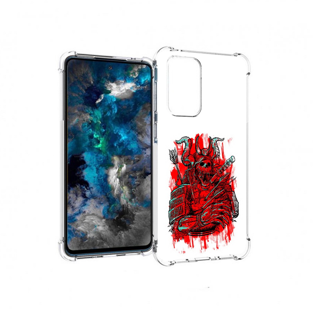 

Чехол MyPads Tocco для Samsung Galaxy A33 5G красный скелет воин, Прозрачный, Tocco
