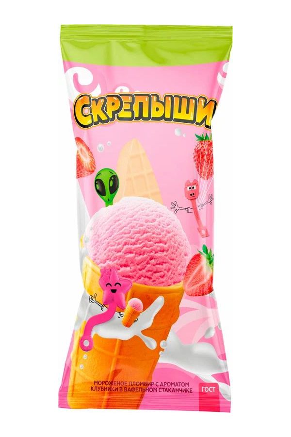 

Мороженое пломбир Скрепыши клубника 70 г