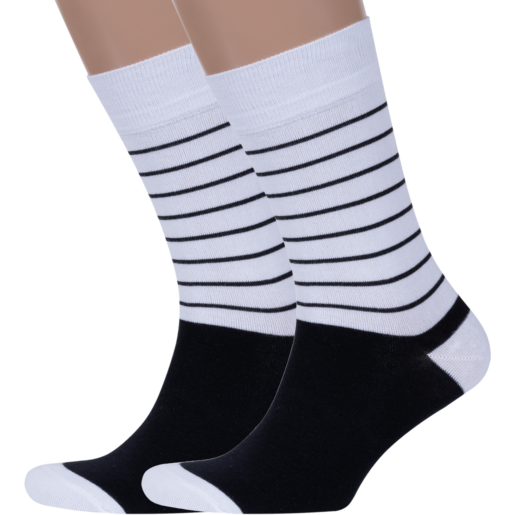 Комплект носков мужских Нева-Сокс 2-MAG-26 белый; черный 29 2 пары