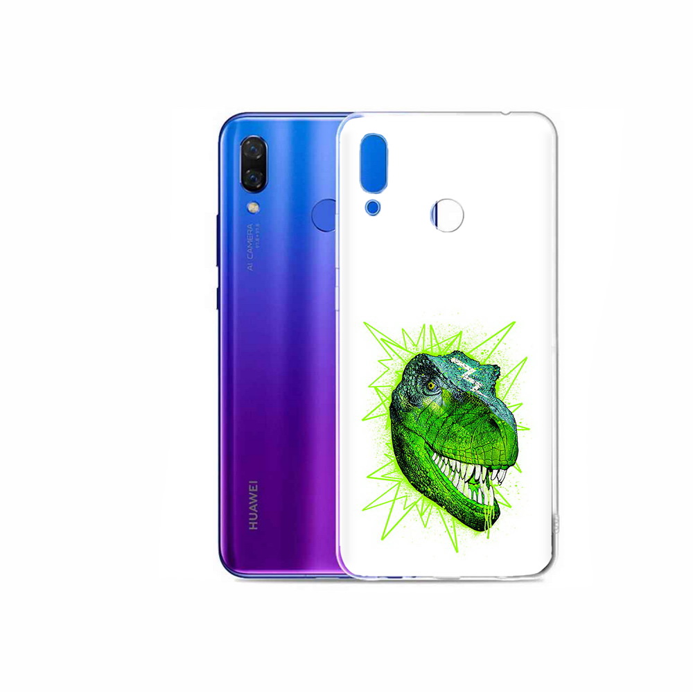 

Чехол MyPads Tocco для Honor Play зеленый динозавр, Прозрачный, Tocco
