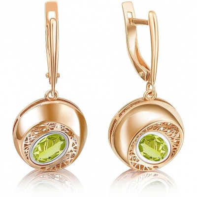 

Серьги из красного золота с хризолитом PLATINA jewelry 02-4054-00-205-1110-57, 02-4054-00-205-1110-57