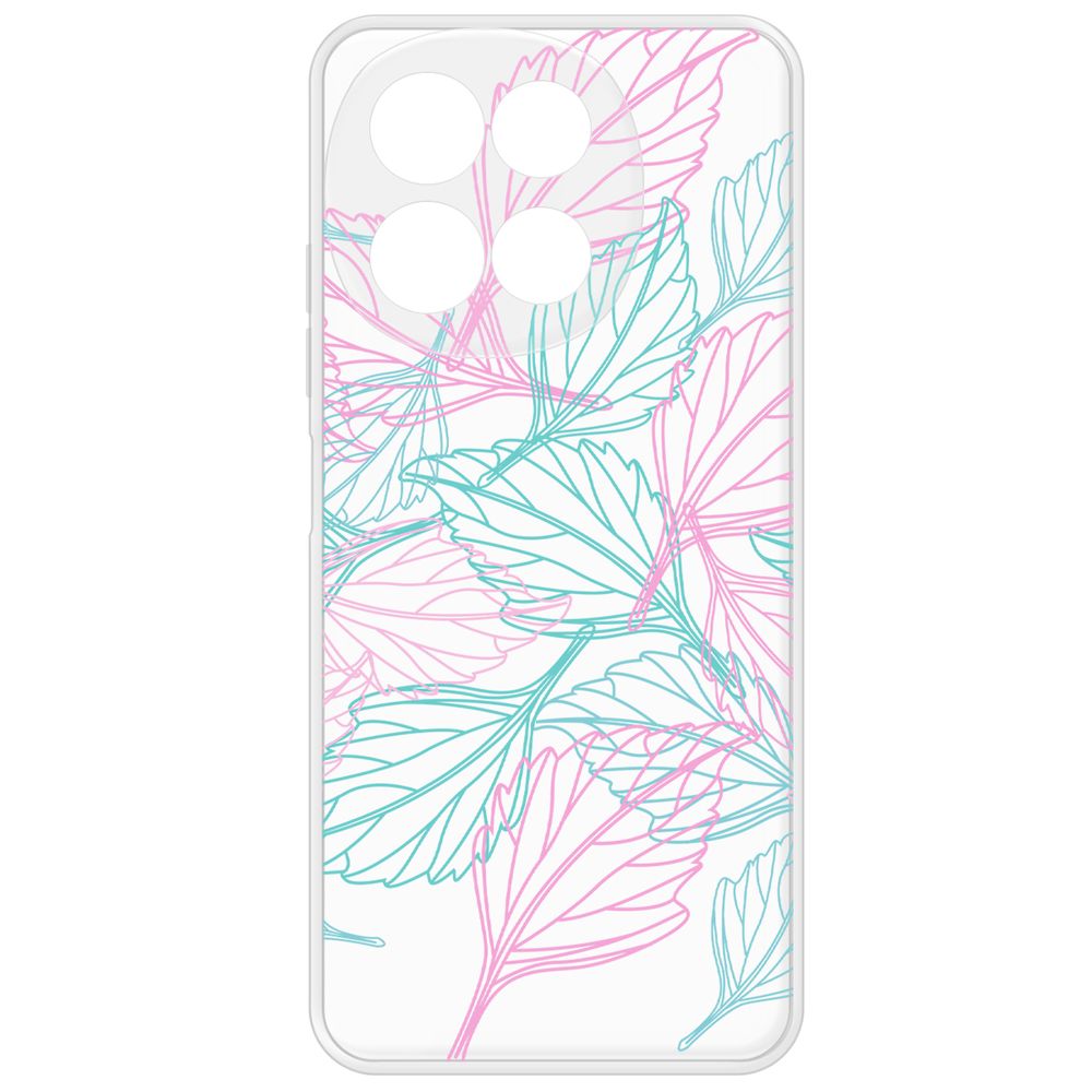 

Чехол-накладка Krutoff Clear Case Листья паттерн для TECNO Spark 30 5G, Прозрачный
