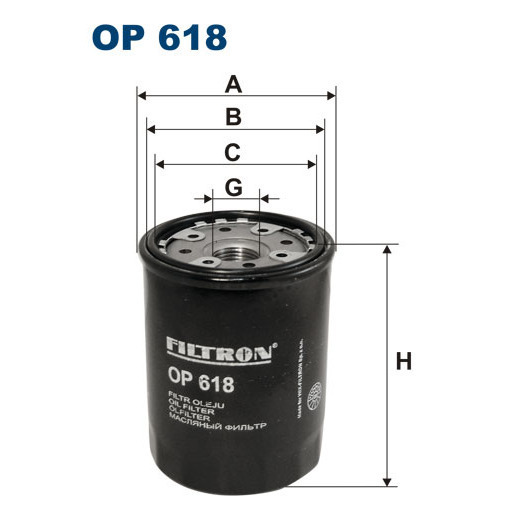 

Фильтр масляный OP618 FILTRON op618, Фильтр масляный OP618 FILTRON op618 FILTRON op618