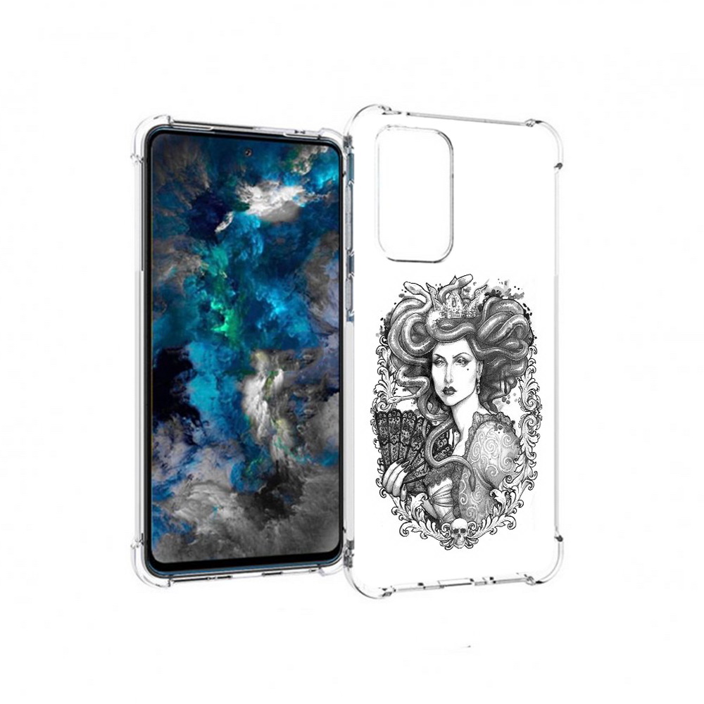 

Чехол MyPads Tocco для Samsung Galaxy A33 5G медуза черно белый, Прозрачный, Tocco