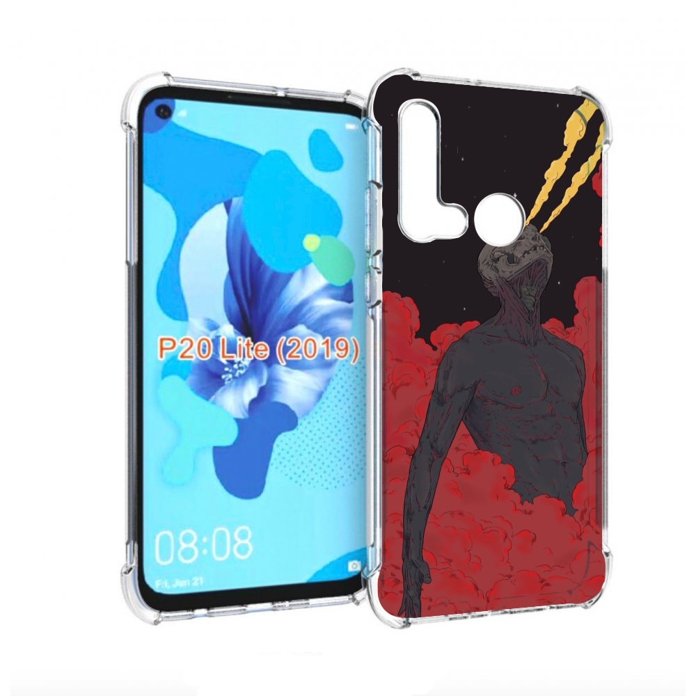 

Чехол бампер MyPads скелет в красном дыму для Huawei P20 Lite (2, Прозрачный, Tocco