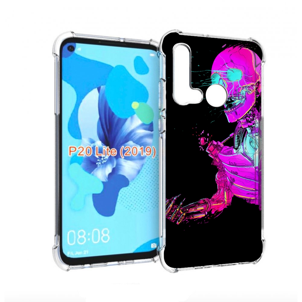 

Чехол бампер MyPads скелет-робот-фиолетовый для Huawei P20 Lite, Прозрачный, Tocco