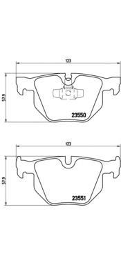 фото Колодки тормозные, комплект задний brembo