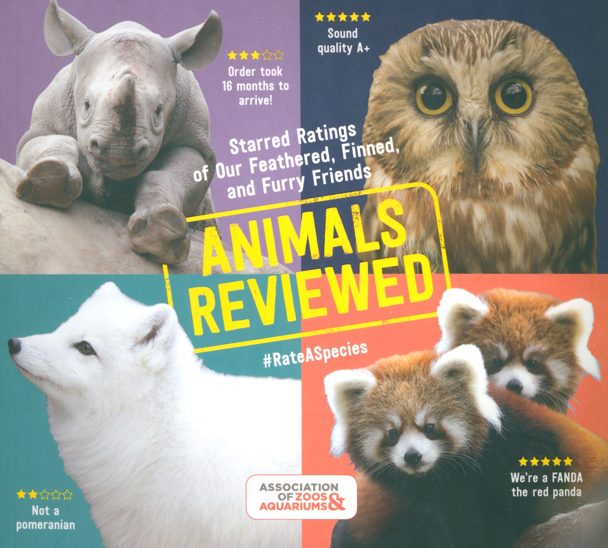 

Animals Reviewed Starred Ratings of Our Feathered, Finned, and Furry Friends