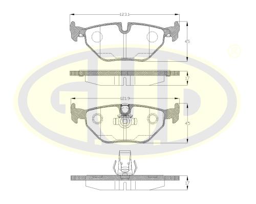 Тормозные колодки G.U.D. дисковые GBP026515